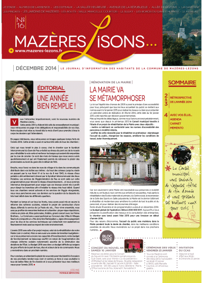 Mazères-Lisons n°16 – Décembre 2014