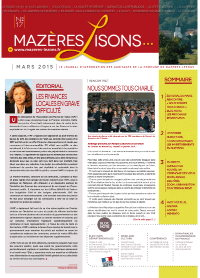 Mazères-Lisons n°17 – Mars 2015