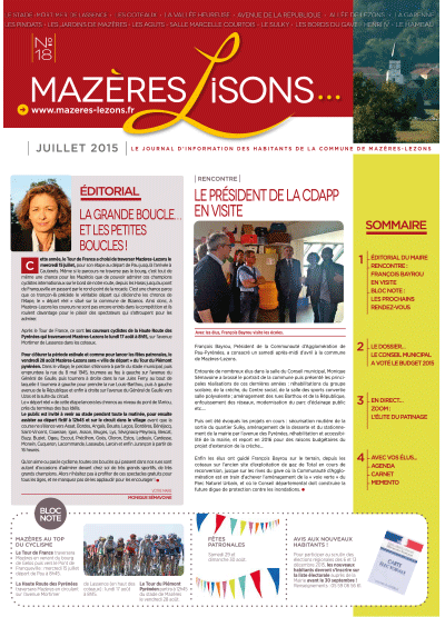 Mazères-Lisons n°18 – Juillet 2015