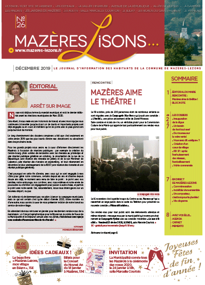 Mazères-Lisons n°26 – Décembre 2019