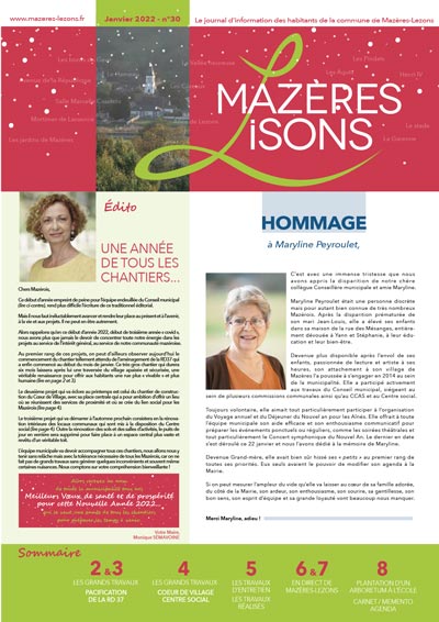 Mazères-Lisons n°30 – Janvier 2022