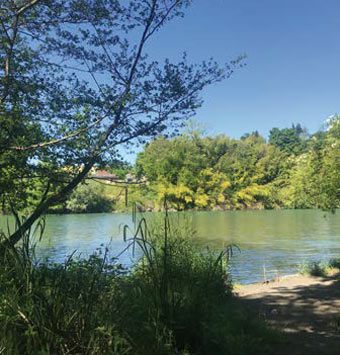 Sur la rive gauche du Gave e Pau à Mazères-Lezons