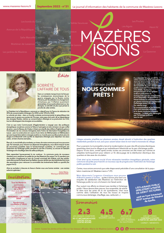 Mazères-Lisons n°31 – Septembre 2022