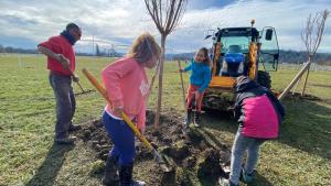 Les enfants plantent des arbres
