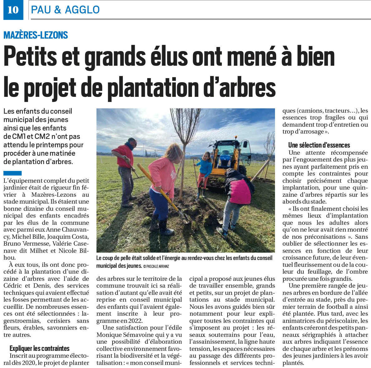 petits grands elus plantation arbres mazeres lezons 2023